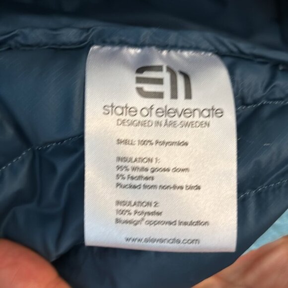State of Elevenate Goose Down Hooded Puffer Vest Blue Size Small - Picture 5 of 11